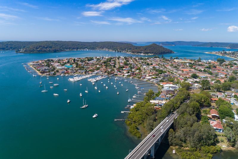 Aerial view of Booker Bay, NSW