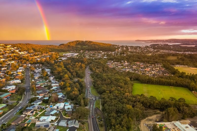 Aerial view of Bateau Bay, NSW