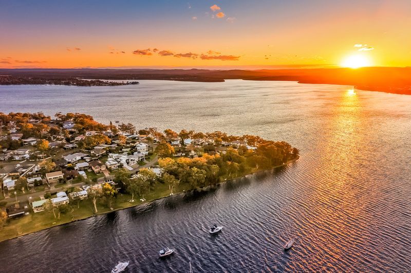 Aerial view of Summerland Point, NSW